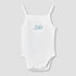 Giggles Square Neck Strappy Bodysuit with Floral Embroidery - White / 12-18 mths
