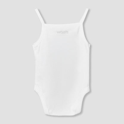Giggles Square Neck Strappy Bodysuit with Floral Embroidery