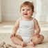 Giggles Square Neck Strappy Bodysuit with Floral Embroidery - 12-18 MTHS