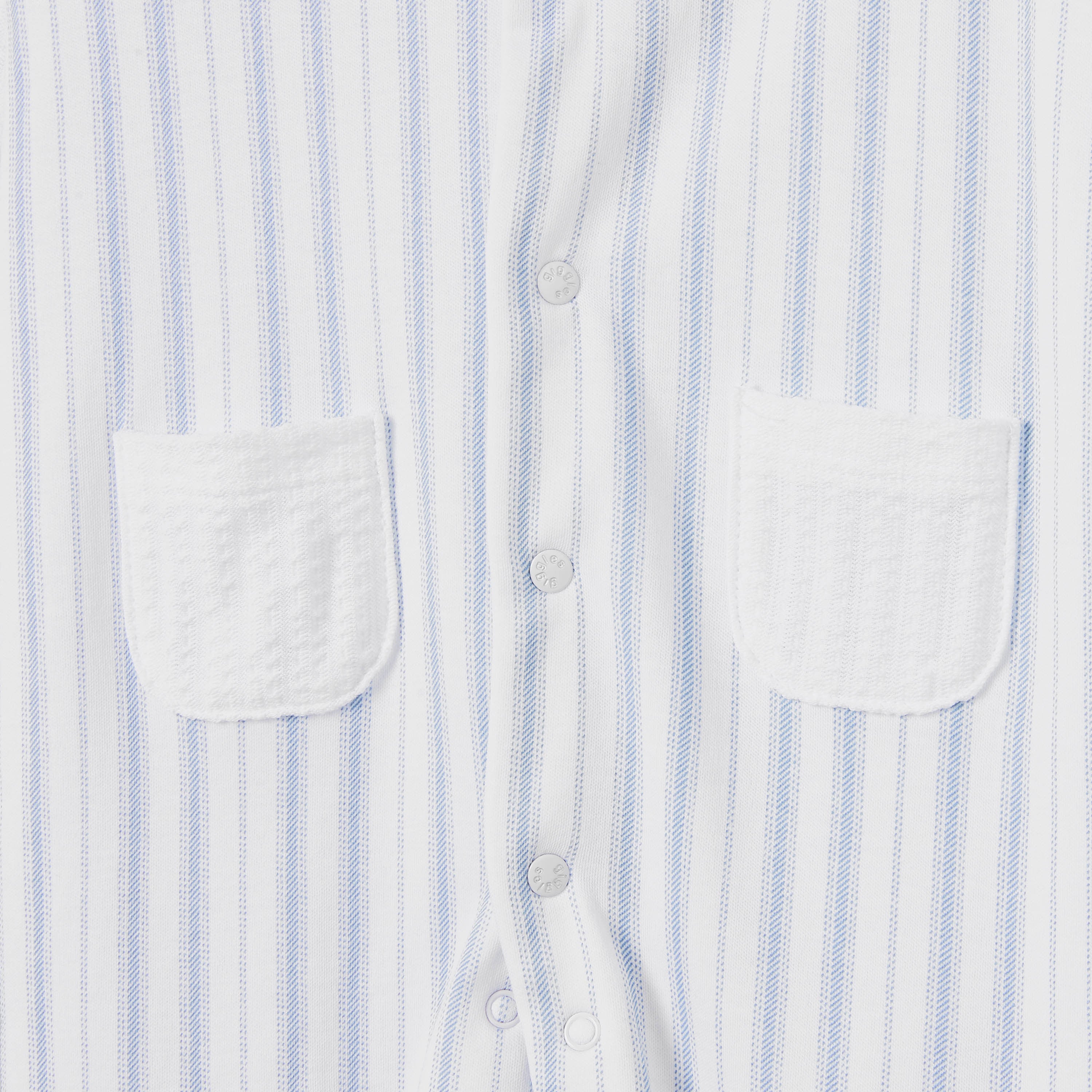 Giggles Cotton Sailor Collar Long Sleeves Sleepsuit with Stripes