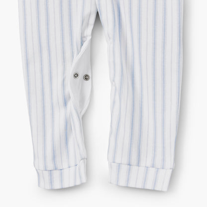 Giggles Cotton Sailor Collar Long Sleeves Sleepsuit with Stripes