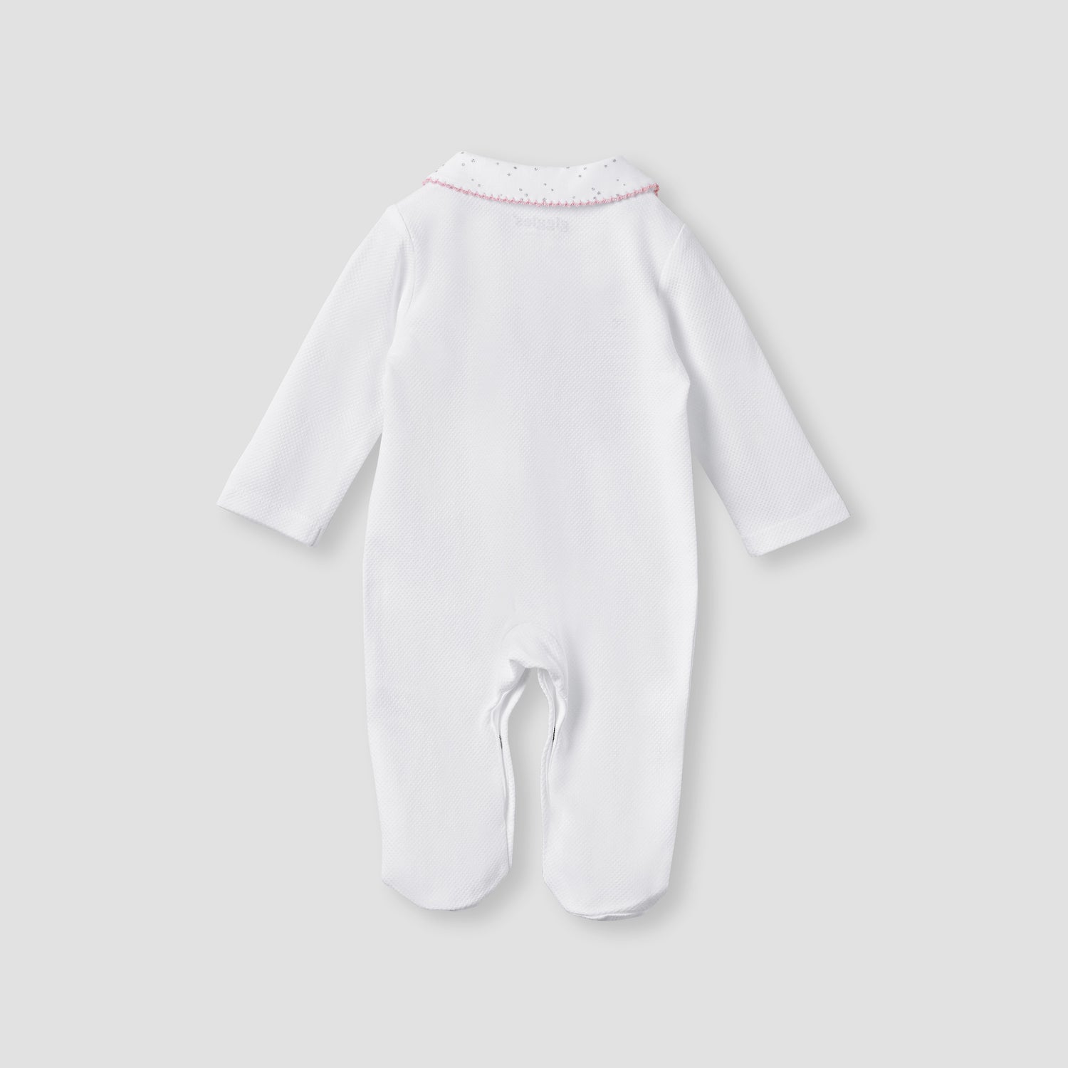 Giggles Embroidered Sleepsuit with Long Sleeves and Button Closure