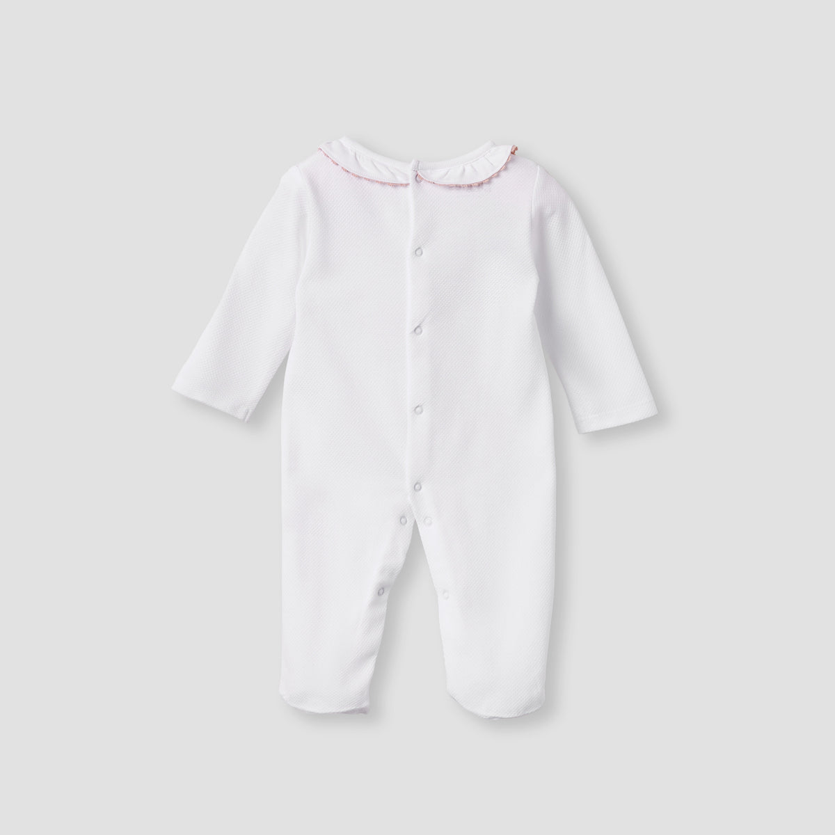 Giggles Embroidered Sleepsuit with Long Sleeves and Button Closure
