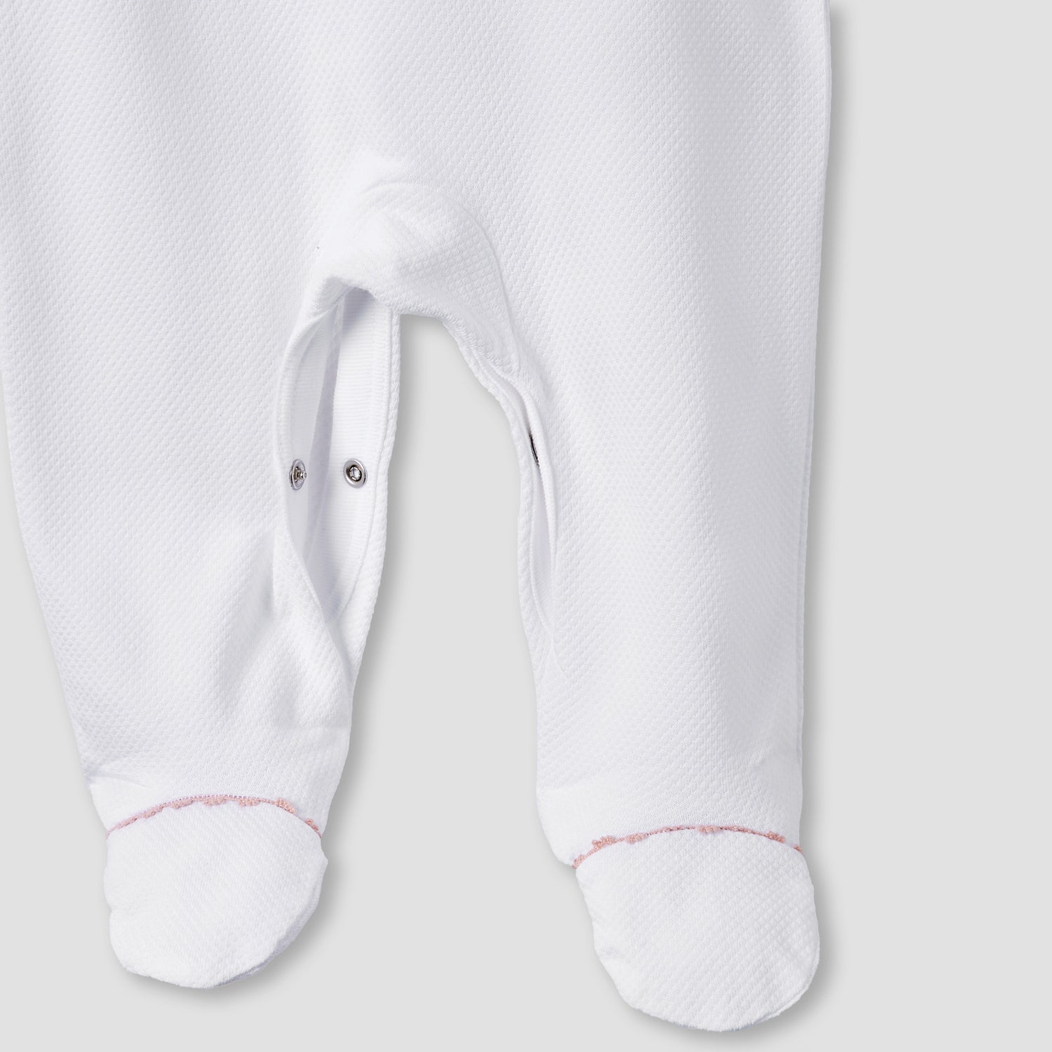 Giggles Embroidered Sleepsuit with Long Sleeves and Button Closure