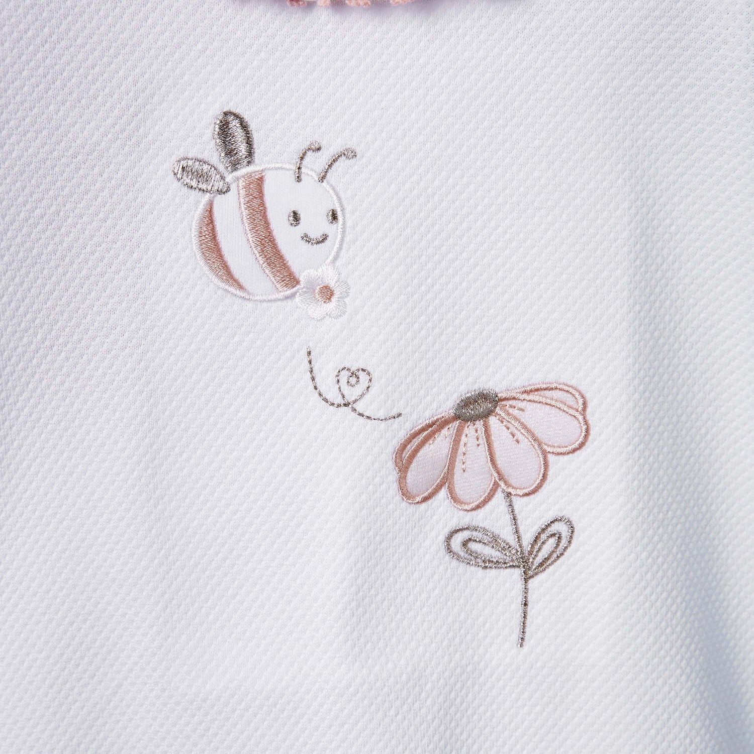 Giggles Embroidered Sleepsuit with Long Sleeves and Button Closure