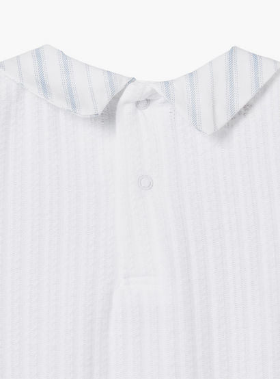 Giggles Sailor Collar Short Sleeves Romper with Bow Detail-baby-boys-clothing-rompers-image-6