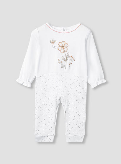 Giggles Embroidered Sleepsuit with Long Sleeves and Button Closure-baby-girls-clothing-nightwear-sleepsuits-image-1