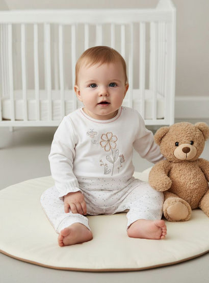 Giggles Embroidered Sleepsuit with Long Sleeves and Button Closure-baby-girls-clothing-nightwear-sleepsuits-image-8