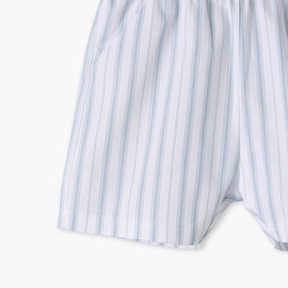 Giggles Cotton Collared Short Sleeves Shorts Set with Stripes