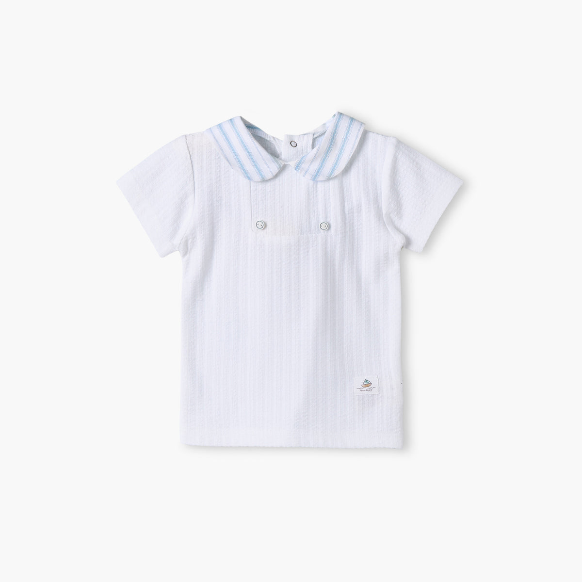 Giggles Cotton Collared Short Sleeves Shorts Set with Stripes