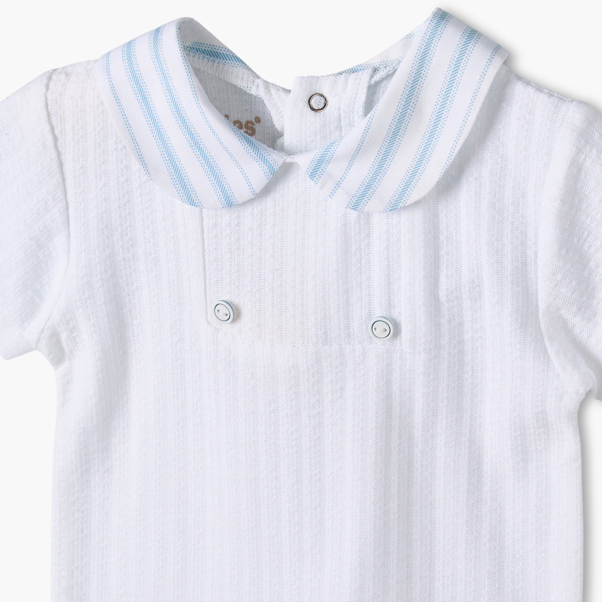 Giggles Cotton Collared Short Sleeves Shorts Set with Stripes