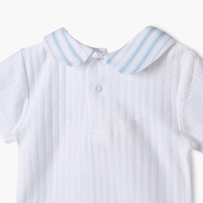 Giggles Cotton Collared Short Sleeves Shorts Set with Stripes