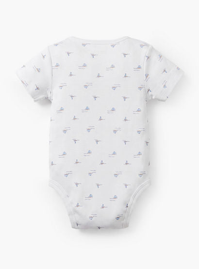 Giggles Round Neck Short Sleeves Cotton Bodysuit with Nautical Print-baby-boys-clothing-bodysuits-image-3