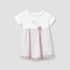 Giggles Printed A-line Dress with Floral Accent - White / 12-18 mths