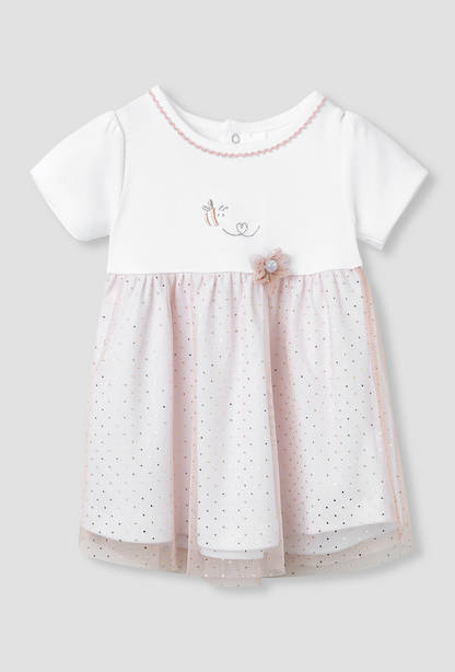 Giggles Printed A-line Dress with Floral Accent-undefined-image-1