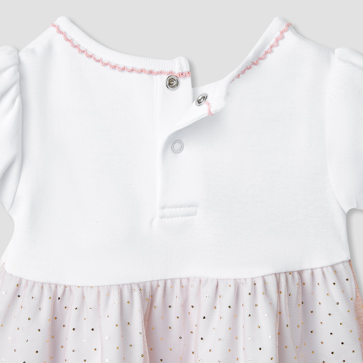 Giggles Printed A-line Dress with Floral Accent