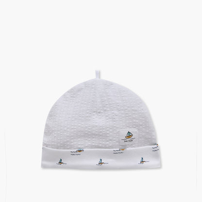 Giggles Cap with Boat Print