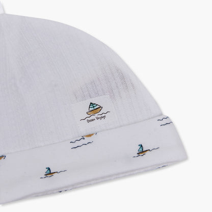Giggles Cap with Boat Print