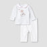 Giggles Embroidered T-shirt and Pyjama Set - White / 12-18 mths