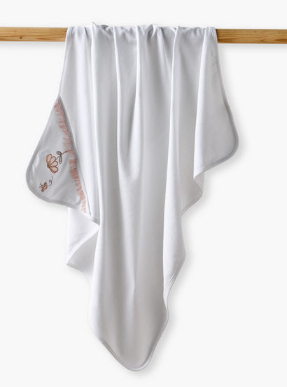 Giggles Floral Embroidered Hooded Receiving Blanket-baby-nursery-blanketsandswaddles-receivingblankets-image-1