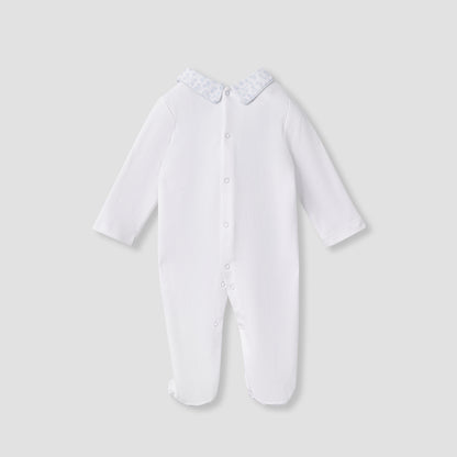 Giggles Printed Sleepsuit with Long Sleeves and Button Closure