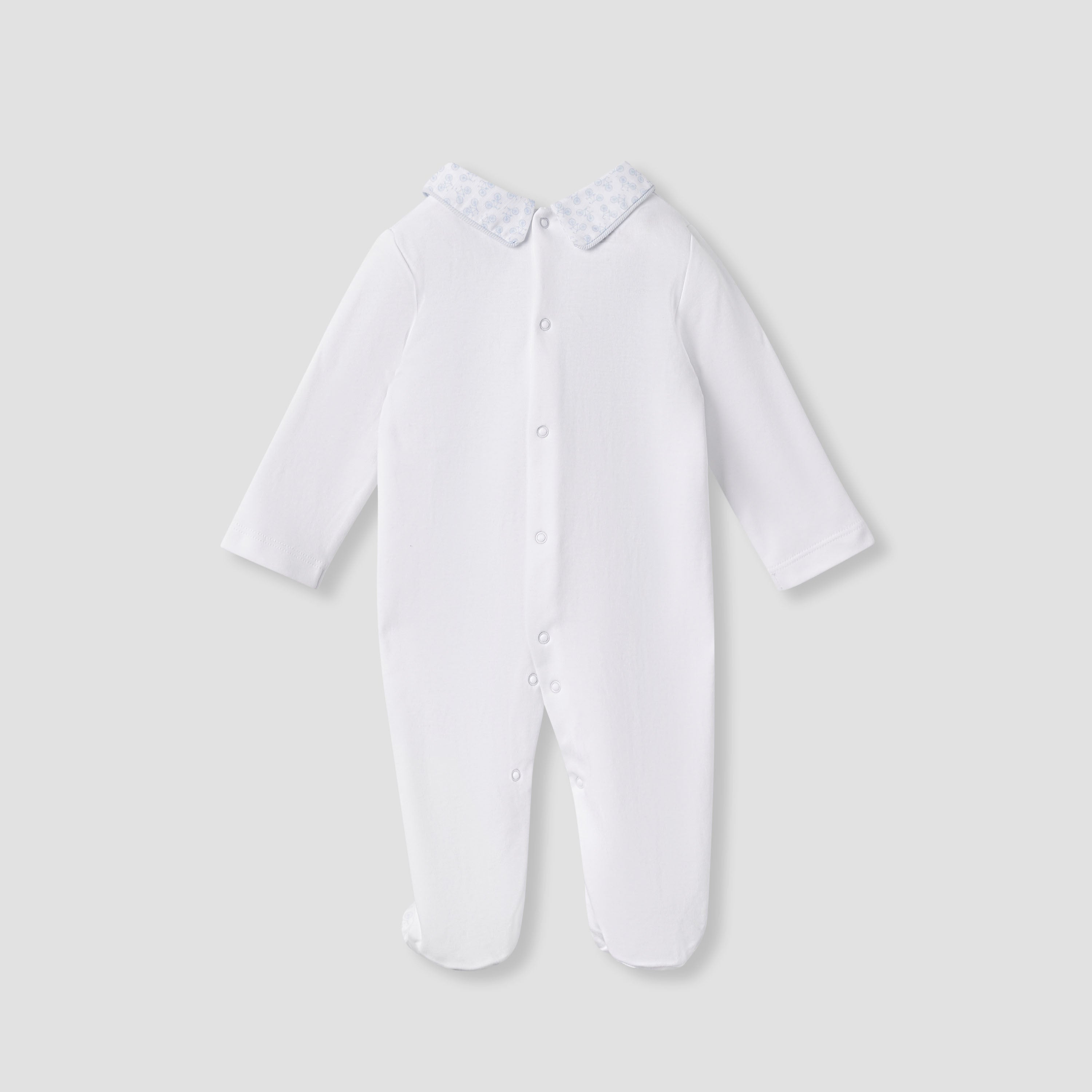 Giggles Printed Sleepsuit with Long Sleeves and Button Closure