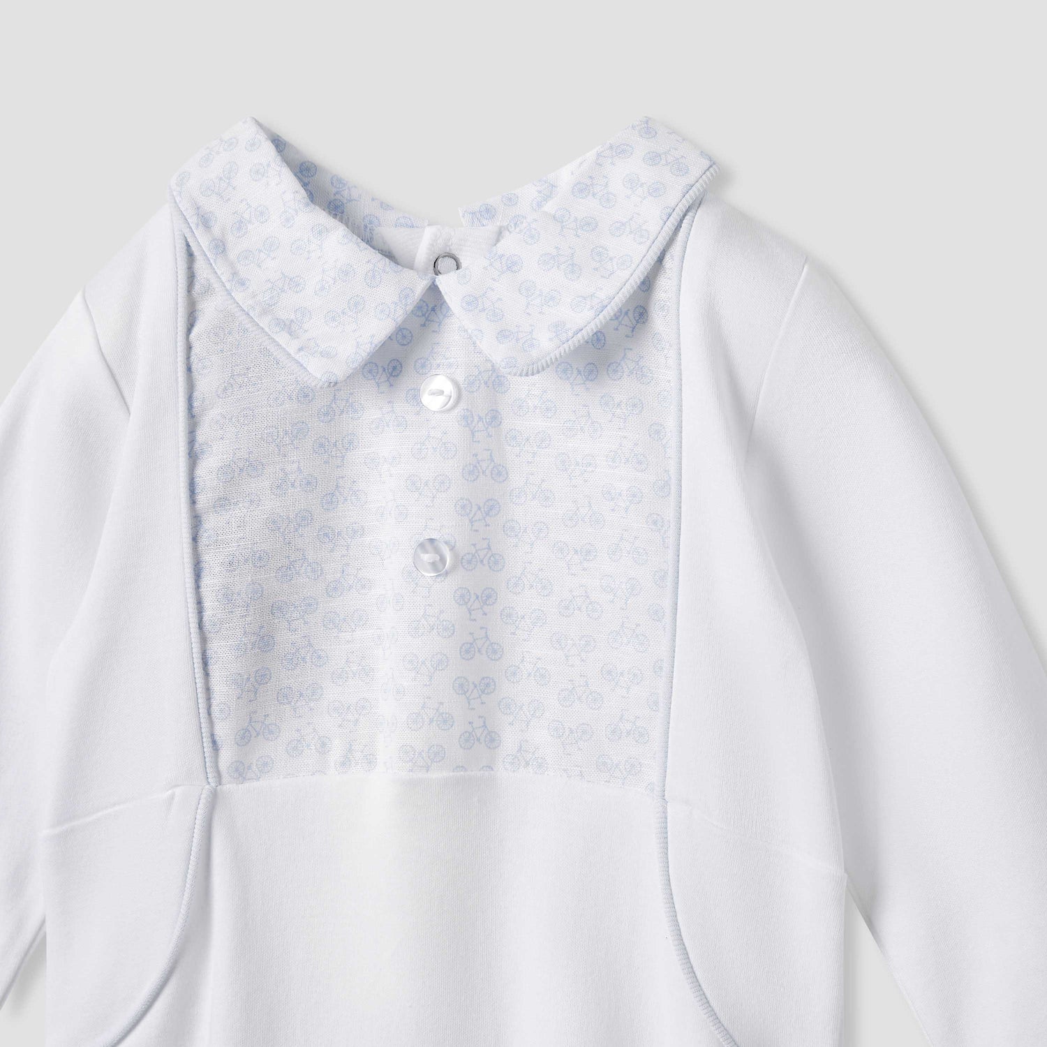 Giggles Printed Sleepsuit with Long Sleeves and Button Closure