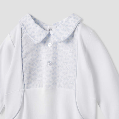 Giggles Printed Sleepsuit with Long Sleeves and Button Closure