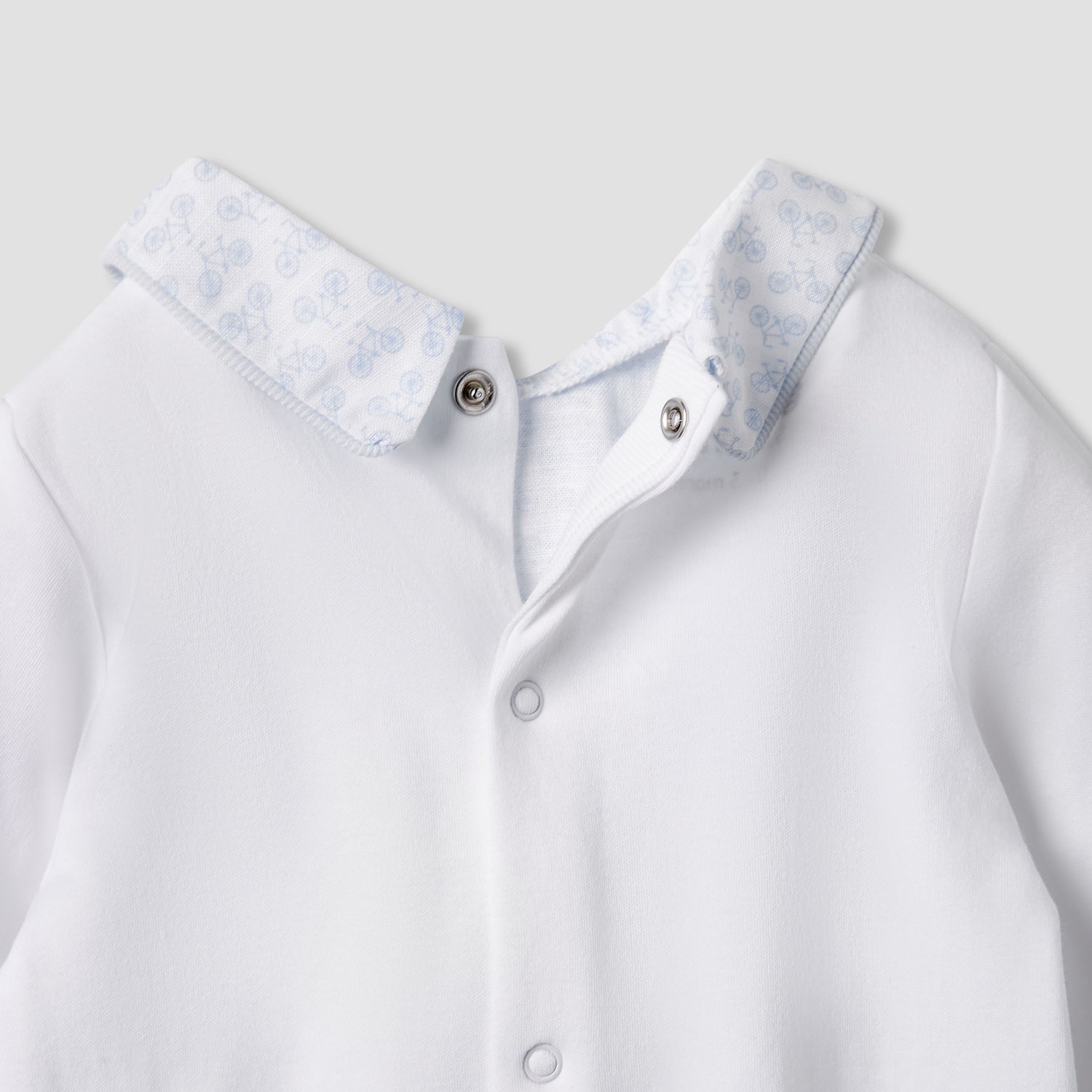 Giggles Printed Sleepsuit with Long Sleeves and Button Closure