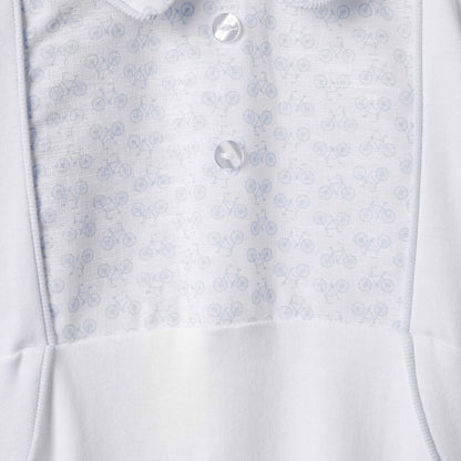Giggles Printed Sleepsuit with Long Sleeves and Button Closure
