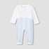 Giggles Striped Sleepsuit with Long Sleeves and Button Closure