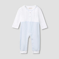 Giggles Striped Sleepsuit with Long Sleeves and Button Closure-undefined-image-1