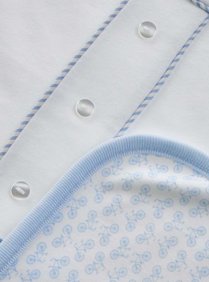 Giggles Bicycle Print Receiving Blanket with Button Detail-baby-nursery-blanketsandswaddles-receivingblankets-image-4