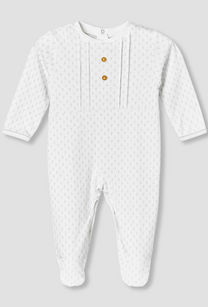 Giggles Cotton Round Neck Long Sleeves Sleepsuit with Button Applique-undefined-image-1