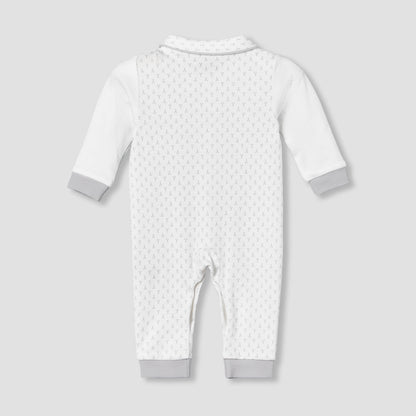 Giggles Cotton Collared Long Sleeve Sleepsuit with Snap Button Closure