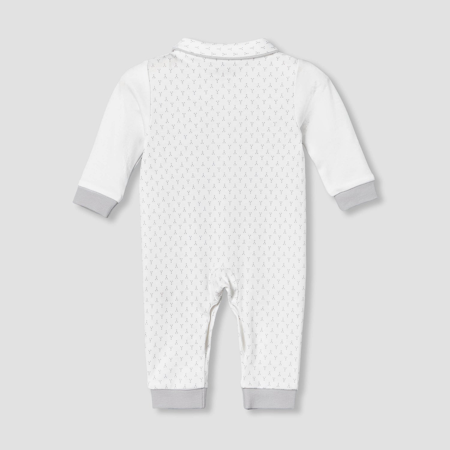 Giggles Cotton Collared Long Sleeve Sleepsuit with Snap Button Closure
