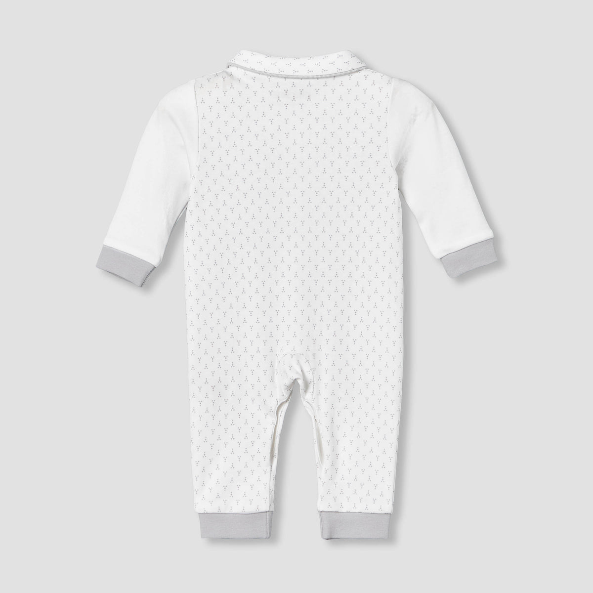 Giggles Cotton Collared Long Sleeve Sleepsuit with Snap Button Closure