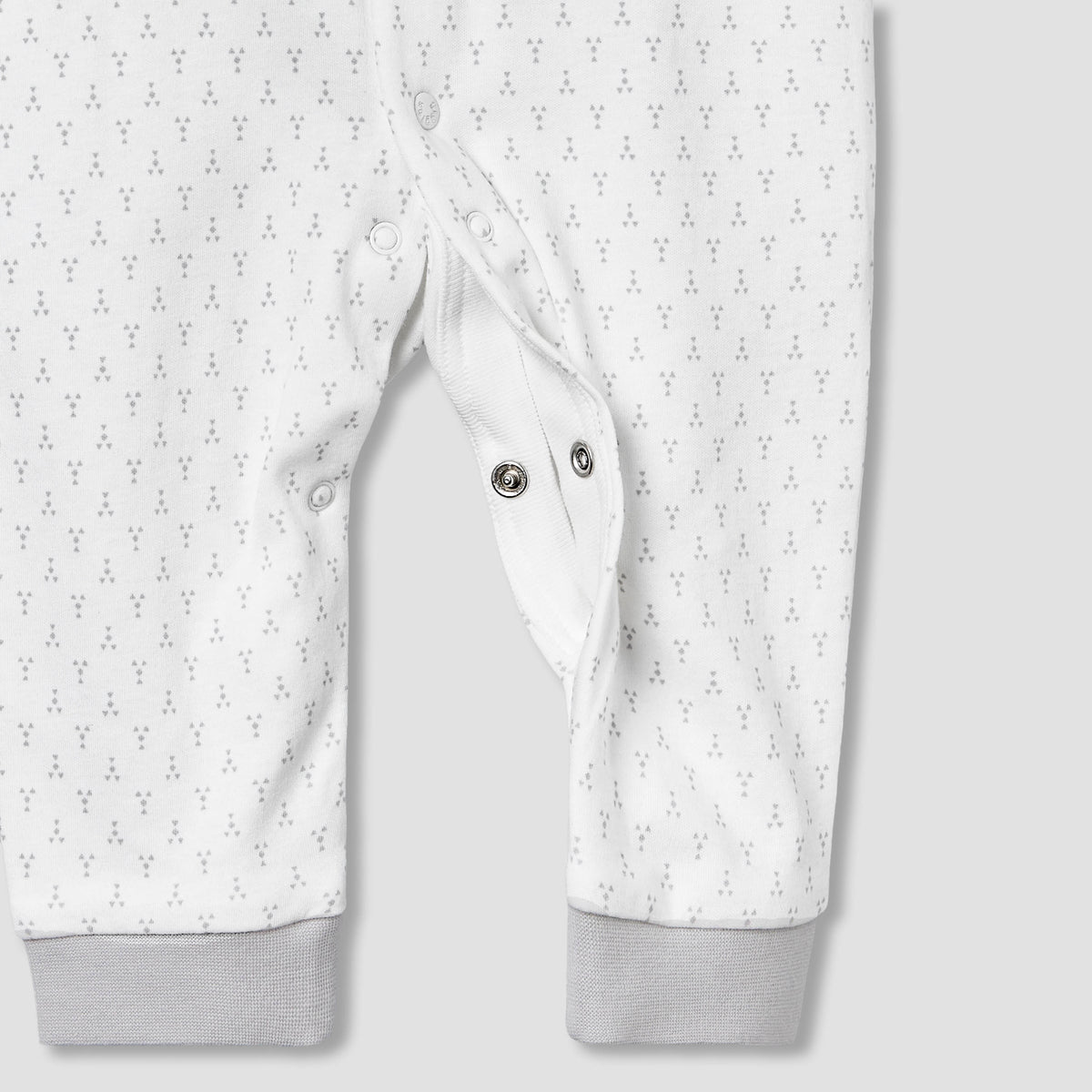Giggles Cotton Collared Long Sleeve Sleepsuit with Snap Button Closure