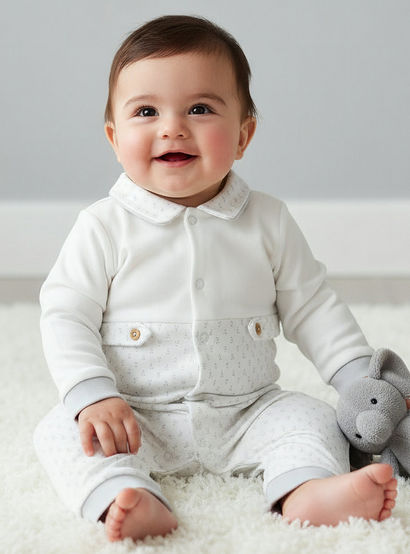 Giggles Cotton Collared Long Sleeve Sleepsuit with Snap Button Closure-baby-boys-clothing-nightwear-sleepsuits-image-1
