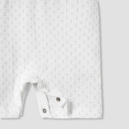 Giggles Collared Neck Short Sleeves Romper with Print