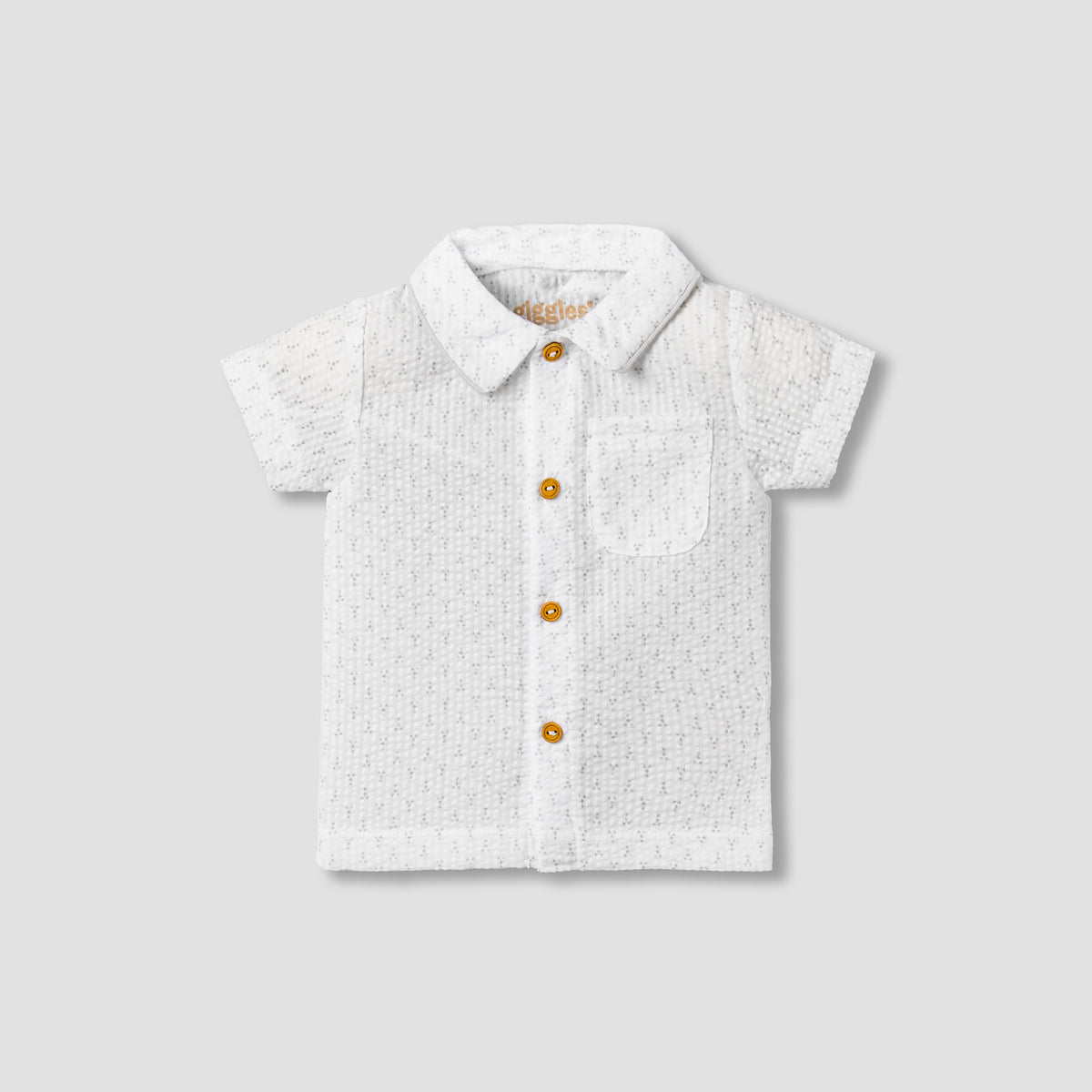 Giggles Cotton Collared Short Sleeve Pyjama Set with Dot Print