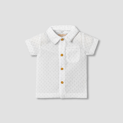 Giggles Cotton Collared Short Sleeve Pyjama Set with Dot Print