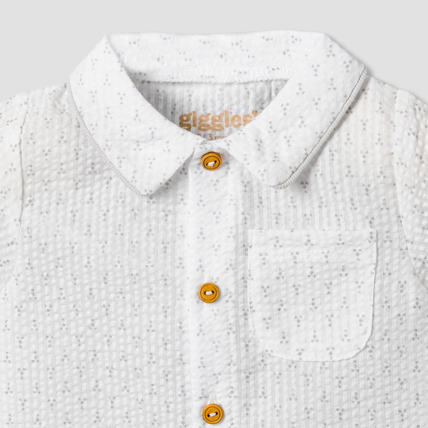 Giggles Cotton Collared Short Sleeve Pyjama Set with Dot Print