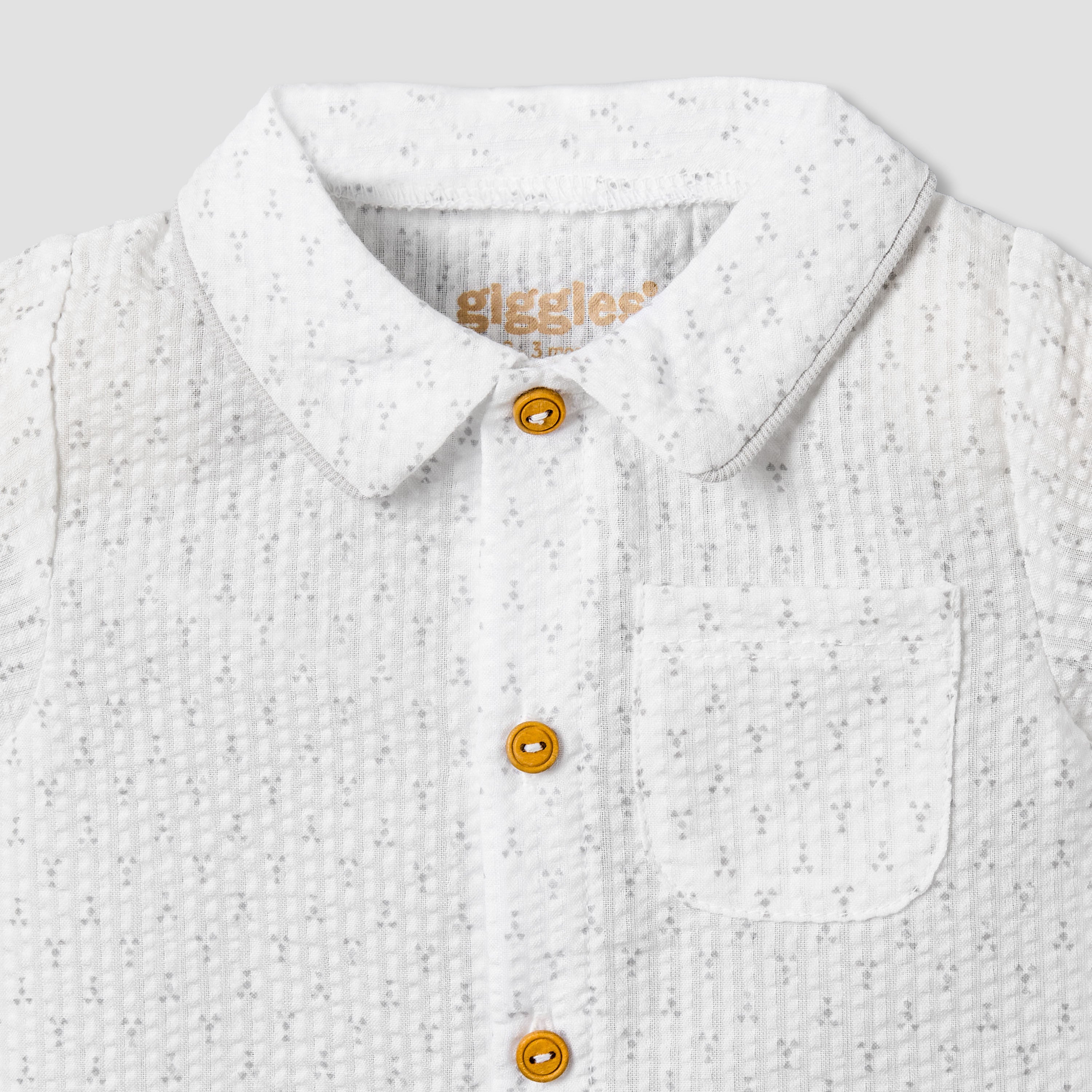 Giggles Cotton Collared Short Sleeve Pyjama Set with Dot Print