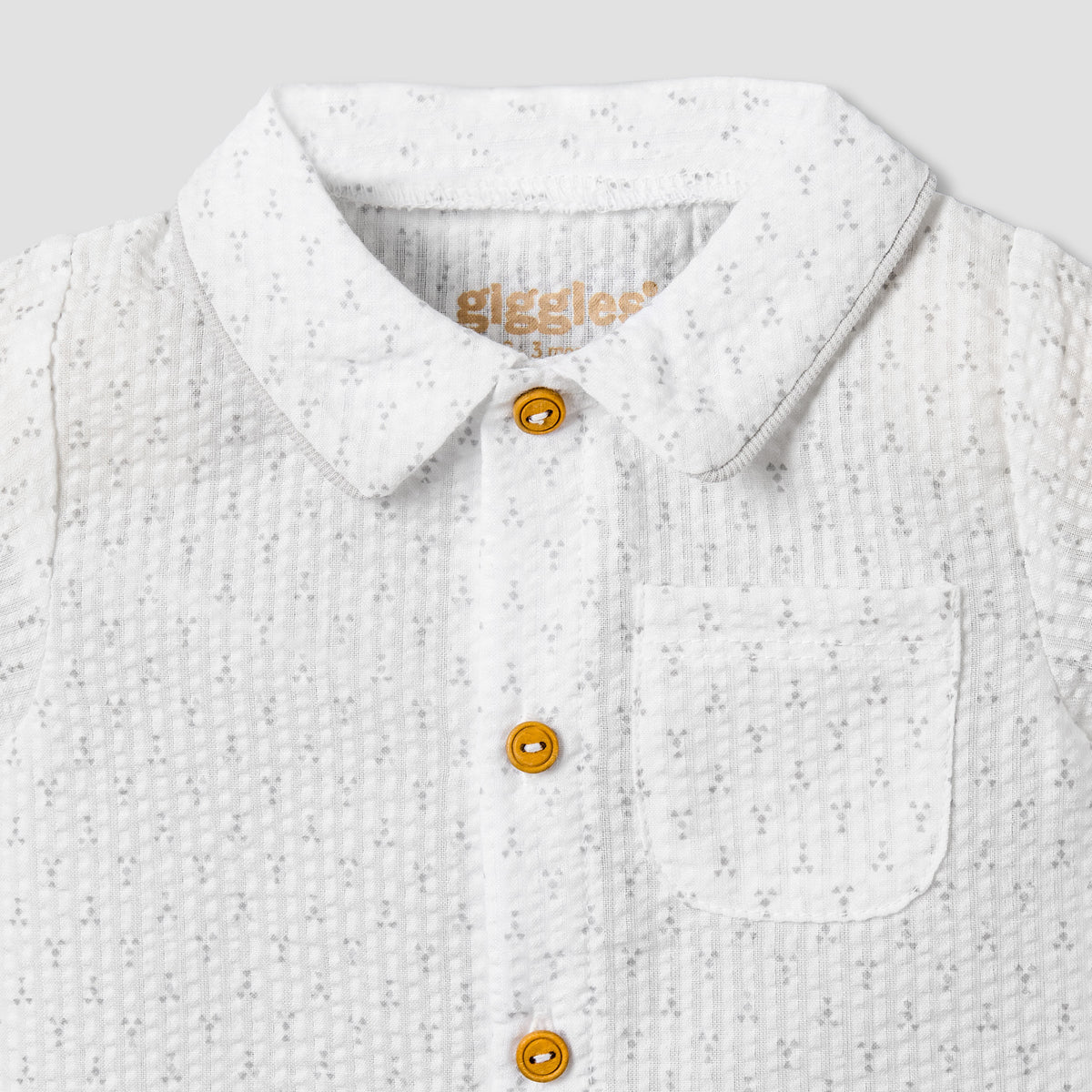 Giggles Cotton Collared Short Sleeve Pyjama Set with Dot Print