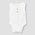 Giggles Round Neck Sleeveless Bodysuit with Snap Button Closure - White / 12-18 mths