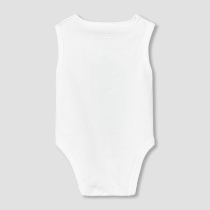 Giggles Round Neck Sleeveless Bodysuit with Snap Button Closure