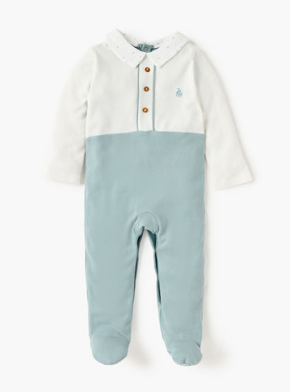 Giggles Colourblock Closed Feet Sleepsuit with Button Closure-baby-boys-clothing-nightwear-sleepsuits-image-1