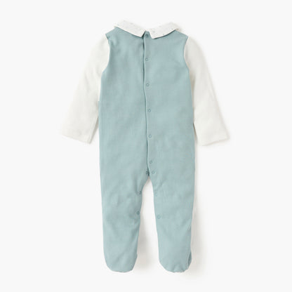 Giggles Colourblock Closed Feet Sleepsuit with Button Closure