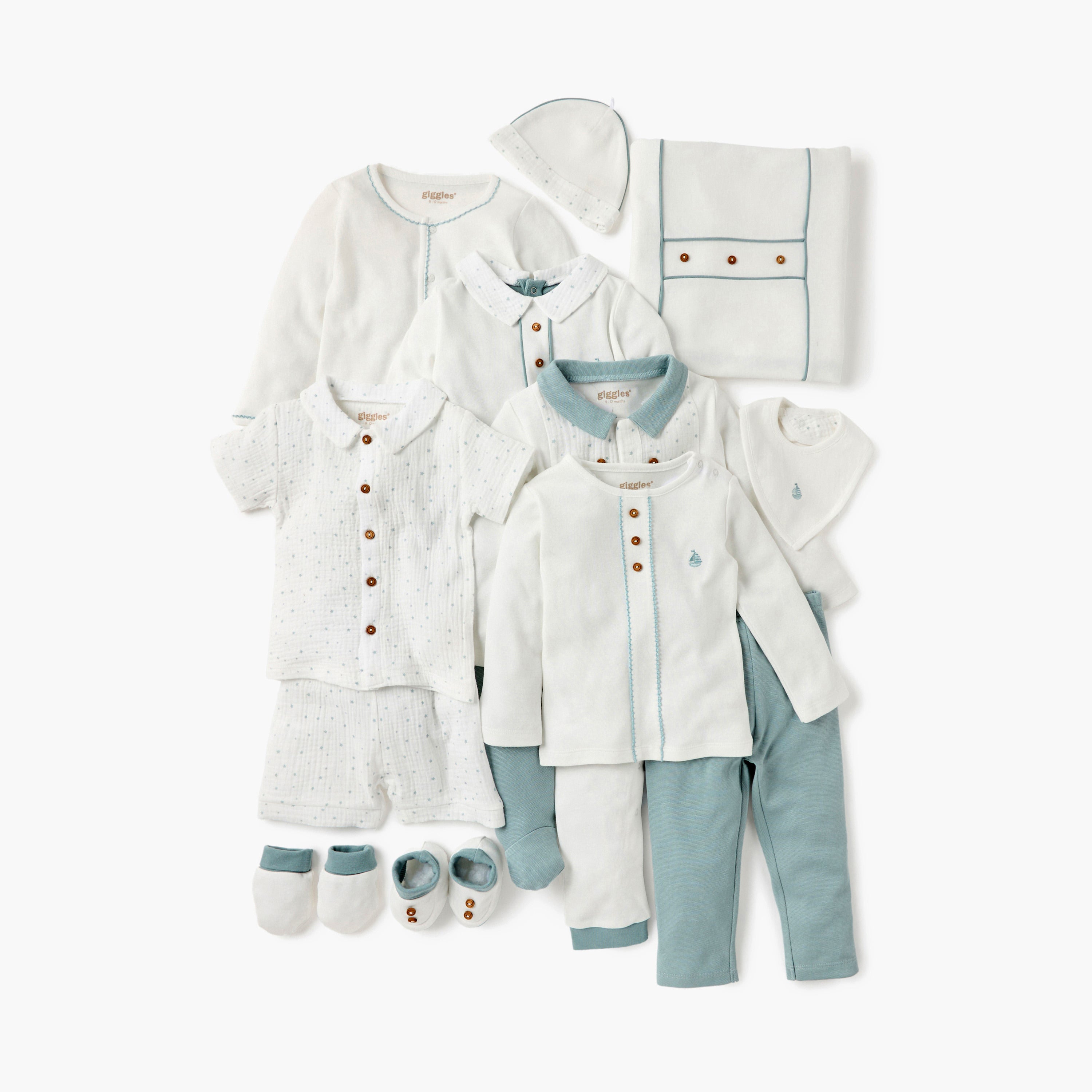 Giggles Colourblock Closed Feet Sleepsuit with Button Closure